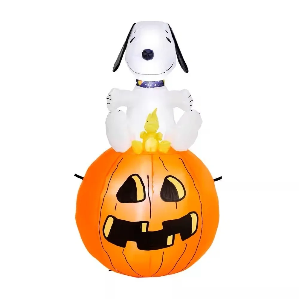 Peanuts Snoopy‎ Woodstock Halloween Inflatable 3.5ft Pumpkin Light Up New 321990
